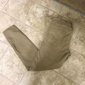 American Eagle tan skinny jeans